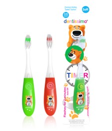 DENTISSIMO TΟΟΤΗBRUSHES KIDS TIMER SOFT FOR 3-6 YEARS, VARIOUS COLORS 1PIECE