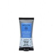 Apivita Hand Cream For Dry - Chapped Hands With Hypericum & Beeswax 2x50ml Offer Pack