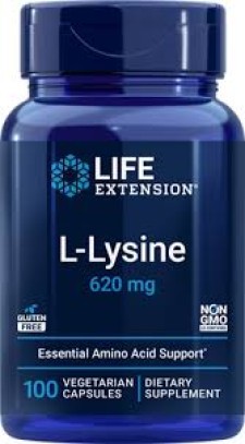 Life Extension L-lysine 620mg 100 Vegetarian Capsules