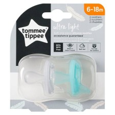 Tommee Tippee Ultra Light Silicone Soother 6-18m x 2 Pieces Per Pack