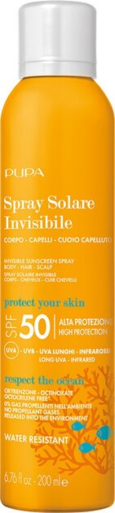Pupa Invisible Sunscreen Spray Spf 50 Body, Hair + Scalp 200ml