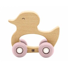 KIKKA BOO WOODEN TOY WITH TEETHER DUCK PINK