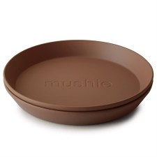 Mushie Round Dinner Plate Caramel 2s