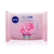 NIVEA MICELLAIR ROSE WATER WIPES FACE-EYES-LIPS FOR ALL SKIN TYPES 25s