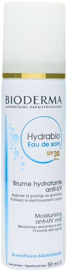 Bioderma Hydrabio Moisturizing Eau De Soin SPF30,ΑΝΤΗΛΙΑΚΟ ΕΝΥΔΑΤΙΚΟ ΝΕΡΟ ΠΡΟΣΩΠΟΥ ΓΙΑ ΕΥΑΙΣΘΗΤΗ, ΑΦΥΔΑΤΩΜΕΝΗ ΕΠΙΔΕΡΜΙΔΑ ΠΟΥ ΕΚΤΙΘΕΤΑΙ ΣΤΟΝ ΗΛΙΟ 50ΜΛ