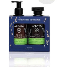 Apivita Tonic Mountain Shower Gel 250ml & Tonic Mountain Body Milk 200ml Gift Set