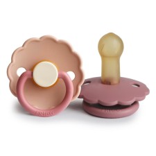 FRIGG Daisy Round Latex Pacifiers Peony/Cedar Size 2, 6-18m