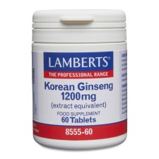LAMBERTS KOREAN GINSENG 1200MG, FOR STAMINA& CONCENTRATION 60TABLETS