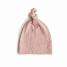 MUSHIE RIBBED KNOTTED BABY BEANIE BLUSH