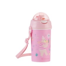 Kikka Boo PP Cup with Silicone Straw and Strap 450ml Music Fest Pink