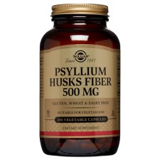 Solgar Psyllium Husks Fibre 500mg x 200 Capsules - For Constipation & Gastrointestinal Support