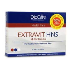 DIOCARE EXTRAVIT HNS MULTIVITAMINS FOR HEALTHY HAIR, NAILS AND SKIN 30TABLETS
