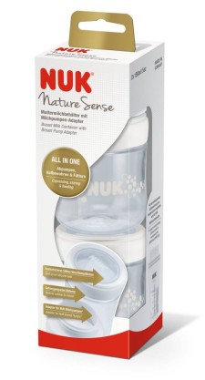 NUK NATURE SENSE BREAST MILK CONTAINER WITH BREAST PUMP ADAPTER 2X150ML