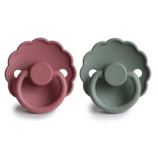 Frigg Daisy Silicone Pacifier Dusty Rose/Lily Pad 0-6 months 2s