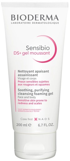 Bioderma Sensibio DS+ Purifying Cleansing Gel For Sensitive Skin Associating Redness & Squames 200ml