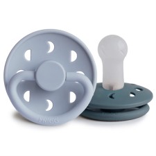 FRIGG Moon Phase Silicone Pacifiers Powder Blue/Slate 6-18m 2s