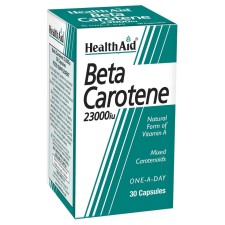 Health Aid Beta Carotene 23000iu x 30 Capsules - Natural Form Of Vitamin A