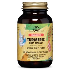 SOLGAR TURMERIC ROOT EXTRACT, ANTIOXIDANT. SUPPORTS NORMAL FUNCTION OF DIGESTIVE& LIVER SYSTEM 60 CAPSULES