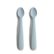 Mushie Silicone Feeding Spoons Powder Blue 2s