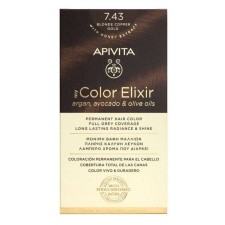 Apivita My Color Elixir Permanent Hair Color Kit Blonde Copper Gold No 7.43