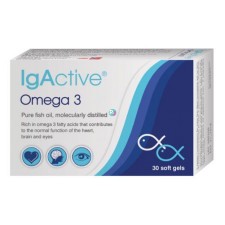 IGACTIVE OMEGA 3, PURE FISH OIL FOR THE NORMAL FUNCTION OF HEART, BRAIN AND VISION 30 SOFT GELS
