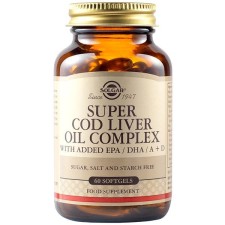 Solgar Super Cod Liver Oil Complex x 60 Softgels - With Added EPA/ DHA/ A+D Vitamin