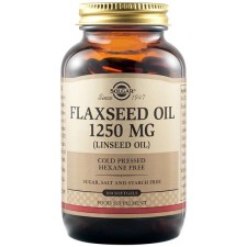 SOLGAR FLAXSEED OIL 1250MG, COLD PRESS LINSEED OIL. FOR THE SUPPORT OF HEART HEALTH, IMMUNE AND BEAUTY 100 SOFT GELS