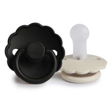 Frigg Daisy Silicone Pacifier Cream/Jet Black 6-18 months 2s