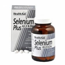 Health Aid Selenium Plus Vitamins A,C,E & Zinc x 60 Veg Tablets - Powerful Antioxidant Combination
