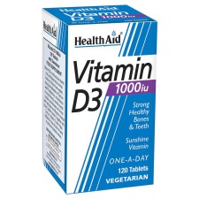 Health Aid Vitamin D3 1000iu x 120 Veg Tablets - Supports Strong, Healthy Bones