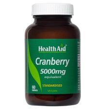 Health Aid Cranberry 5000mg x 60 Tablets - Supports A Healthy Urinary Tract & Prevents The Spread Of Bacterial Infection In The Kidneys