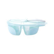 KIKKA BOO TWO COMPARTMENT BOWL WITH SPOON TASTY BLUE