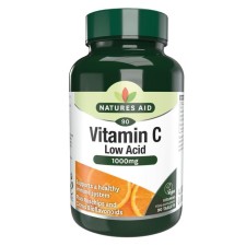 Natures aid vitamin c 1000mg low acid plus rosehips and citrus bioflavonoids 90tablets