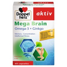 Doppelherz Mega Brain Omega 3 & Ginkgo x 60 Capsules
