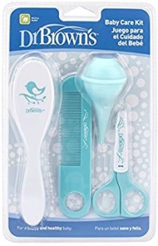 DR. BROWNS BABY CARE KIT, GREEN. 1 BRUSH,1 COMB,1 NAIL SCISSOR AND 1 NASAL ASPIRATOR