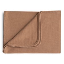 Mushie Ribbed Baby Blanket Tan