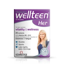 VITABIOTICS WELLTEEN HER. ADVANCED NUTRITIONAL SUPPORT FOR TEENAGERS & YOUNG WOMEN 30TABLETS