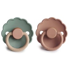 Frigg Daisy Silicone Pacifier Rose Gold/Willow 6-18 months 2s