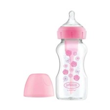 DR. BROWNS NATURAL FLOW OPTIONS+ ANTI-COLIC BOTTLE WIDE NECK 270ML PINK FLORAL
