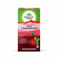 ORGANIC INDIA TULSI CINNAMON ROSE TEA CAFFEINE FREE 25TEABAGS