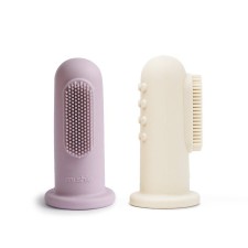 Mushie Finger Toothbrush Soft Lilac/Ivory 2s