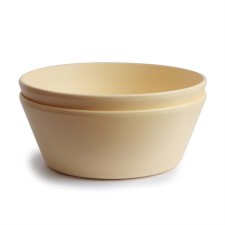Mushie Dinner Bowl Round Pale Daffodil 2s