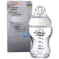 TOMMEE TIPPEE CLOSER TO NATURE GLASS BOTTLE 0m+ 250ML 