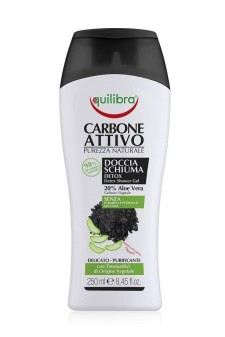 EQUILIBRA ACTIVE CHARCOAL, DETOX SHOWER GEL WITH ACTIVATED CARBON 250ML