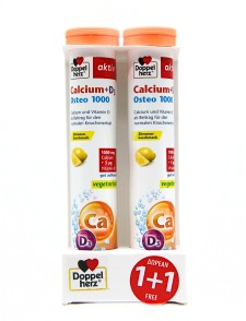 Doppelherz Calcium + Vitamin D3 Osteo 1000 x 15 Effervescent Tablets 1+1 Offer (30 Effervescent Tablets)