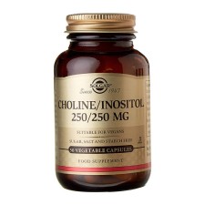 SOLGAR CHOLINE 250MG /INOSITOL 250MG. ESSENTIAL FOR BRAIN& NERVE FUNCTION 50CAPSULES