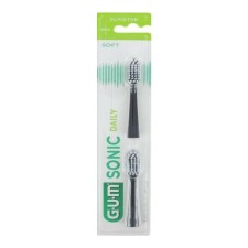 GUM SONIC DAILY TOOTHBRUSH REFILLS BLACK 2PIECES
