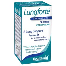Health Aid LungForte x 30 Veg Tablets - Lung Support Formula For A Clean & Clear Respiratory Tract