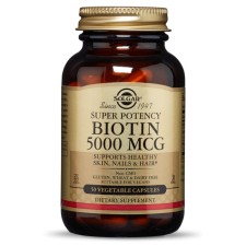 SOLGAR BIOTIN 5000MCG. PROMOTES HEALTHY SKIN, NAILS & HAIR 50CAPSULES