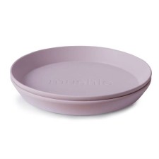 Mushie Round Dinner Plate Soft Lilac 2s